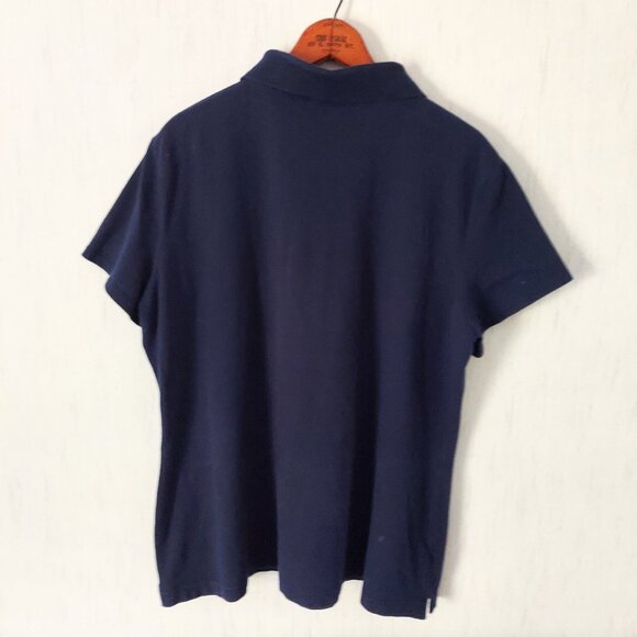 Riders By Lee Polo Shirt Women's XXL Navy Blue Short Sleeve Collared Top - Picture 4 of 4